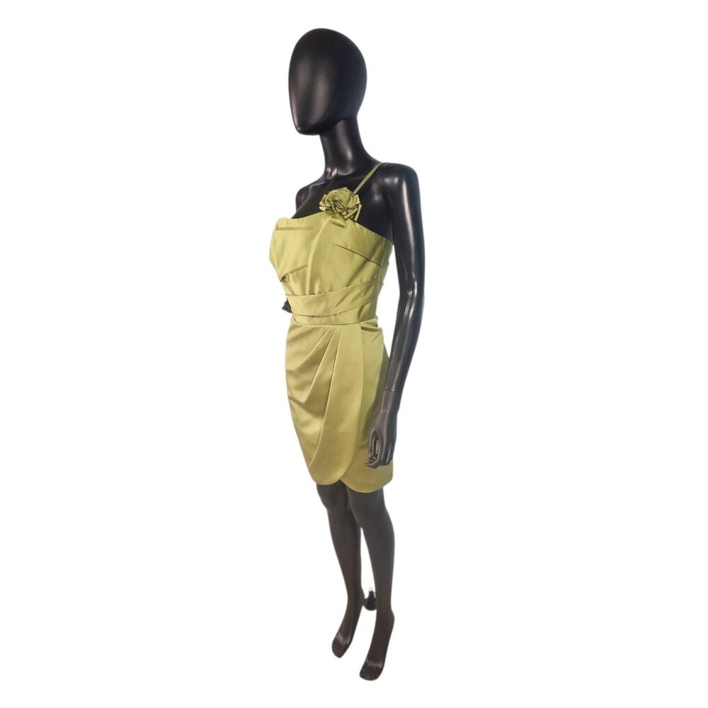 NWOT Moss Satin Fitted One Shoulder Cocktail Dress - Da Vinci - Picture 2 of 8